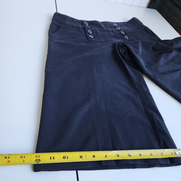 GUESS JEANS Women Black Wide Leg Cropped Capri Pants Button Closure Shorts 28 - Picture 6 of 11